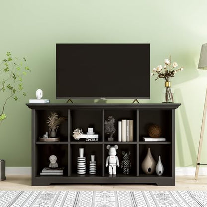 OSCHF 8-Cube Open Bookcase with Base, 2-Tier Low Cabinet, Black - color: Black, size: 8-Cube