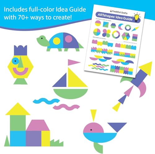 ARTshapes Punch-Out Paper Shapes, Happy, 840 Piece, Classroom Decor - color: Purple,Pink,Yellow,Green,Blue