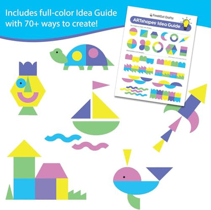 ARTshapes Punch-Out Paper Shapes, Happy, 840 Piece, Classroom Decor - color: Purple,Pink,Yellow,Green,Blue