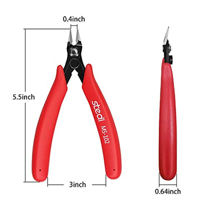 stedi 5.3-inch Model Nipper, with Sharp Double-Edged Blades,Plastic Model Tools,Used for Gundam Plastic Model Repair, Clean Cutting and Precision Cutting, Red - style: Double-edged (Red_for Beginners)