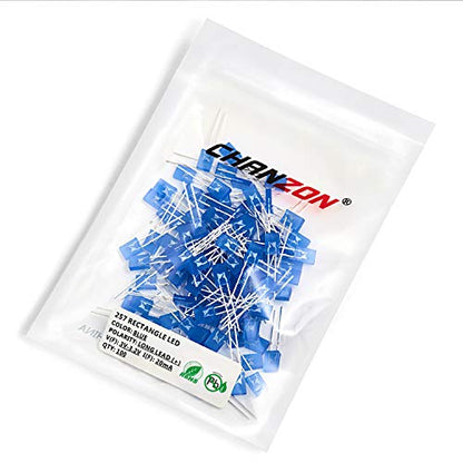 CHANZON 100 pcs 2x5x7 Blue Diffused LED Diode Lights 257 (DC 3V 20mA) - color: I) Blue Lens (100pcs)