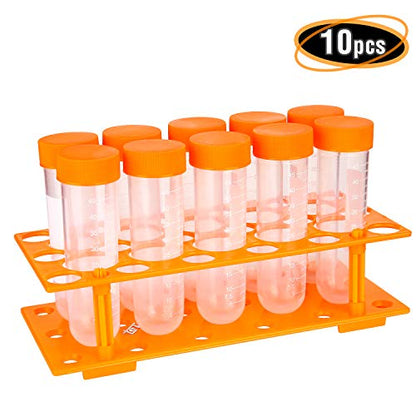 TEKEFT Primary Science Jumbo Test Tubes with Stand, Set of 10 Tubes, Ages 3+