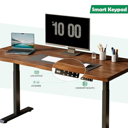Sihtengxxhongs 47-inch Electric Height-Adjustable Solid Wood Desk, Height Memory Presets, Ergonomic Solid Wood Computer Desk for Home Use, Suitable for Gaming and Home Office Work - size: Adjust-S47