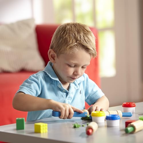 Melissa & Doug Shape, Model, and Mold Clay Activity Set - 4 Tubs of Modeling Dough and Tools