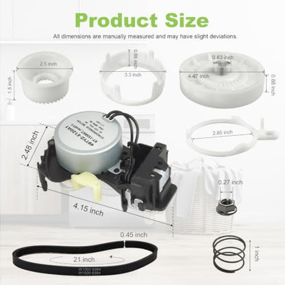 W10913953 W11481722 50SM21-1-221B Washer Shift Actuator W10721967 Washer Pulley Clutch Kit & W10006384 Washer Drive Belt Compatible with Whirlpool Kenmore Maytag WTW5000DW1 MVWX655DW1 Washers