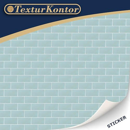 3 Sheets Self Adhesive Floor Tiles for Dollhouse 1:12 Scale (Pastel Turquoise Metro Tiles) - style: Pastel Turquoise Metro Tiles