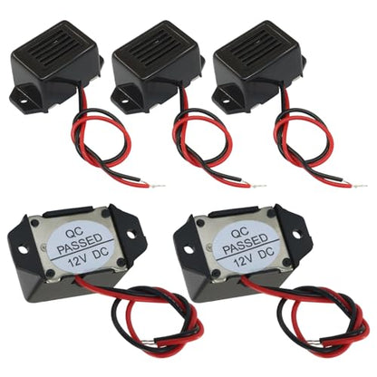 6 Pack Mini Buzzers, 12V Leads 400Hz Electronic Components, Mechanical Buzzer for Morse Code Projects/Electronic Enthusiasts