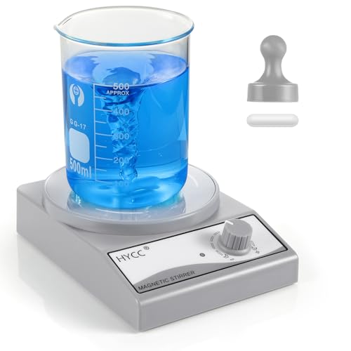HYCC Laboratory Magnetic Stirrer with Magnetic Stirring bar and Stirring bar Retriever, 3000 RPM, max. Capacity: 3000ml - color: Grey