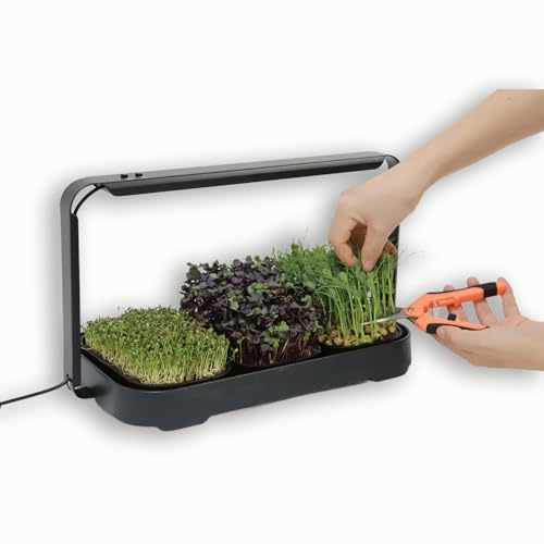 Microgreens Growing Trays Bundle, Grow Lamp, 6 Silicone Trays,18 Jute Mats, Microgreens Growing Kit, Seed Sprouting & Indoor Grow Accessories (No Seeds)