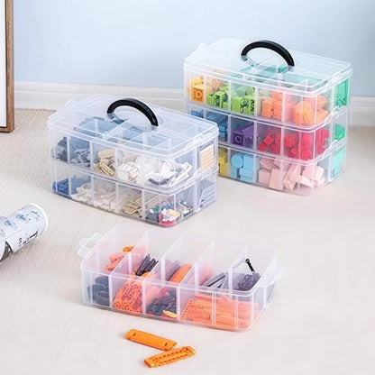 Sooyee 3-Layer Things & Crafts Storage Box, Large - color: Clear, size: 3 Tier