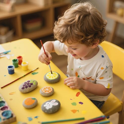 Simetufy 100Pcs River Rocks for Painting 3-4 Inch Large Flat Smooth Stones - size: 3-4in -100pcs