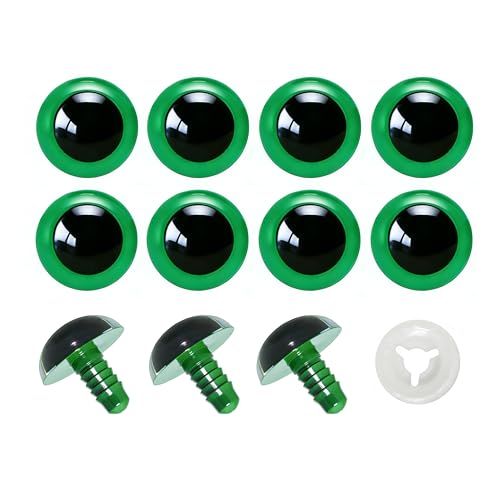 BESTCYC 60pcs 24mm Green Plastic Safety Eyes Craft Eyes with Washers for Amigurumi Dolls Plush Animals DIY Craft Lovers Doll Makers Crochet Craft Supplies - color: Green, size: 24mm