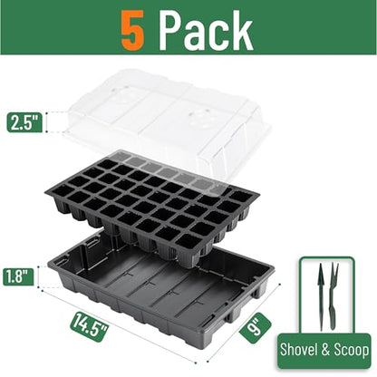 Mr. Pen- Seed Starter Tray Kits, 5 Set, Total 200 Cells - size: 40-Cells 5-Pack