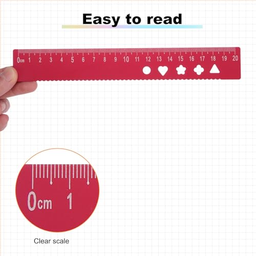 HARFINGTON 8pcs Triangular Ruler Set 20mm Aluminum Geometric Protractor Triangle Engineering Scale Drafting Ruler Kit for Office Home, Blue Red - size: 20mm