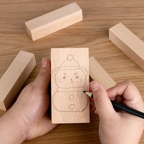 7 Pcs Basswood Carving Blocks, Soft Whittling Wood for Crafts & Beginners