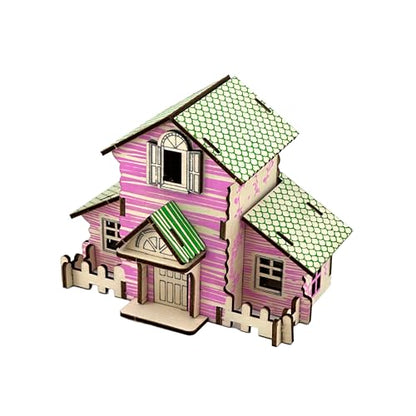 Log Cabin Mini House 3D Wooden Puzzle Model - color: Little House