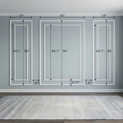 SMARTSTANDARD Pre Cut Wall Molding Kit for Accent, 3 Set Bilinear Frame - color: White: Style 2