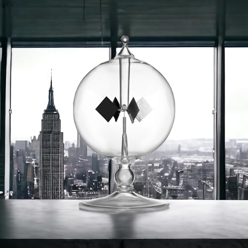 Clear Solar Power Crookes Radiometer Sun Light Energy Glass Windmill Spinning Vanes