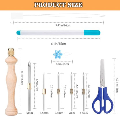 Punch Needle Tool with 1.6mm/2mm/2.5mm/3.5mm/5mm Metal Needles - color: Blue, size: 1 Set