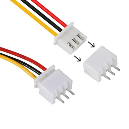 ACEIRMC 10Pairs JST-XH Connector Kit, XH 2.54mm 3 Pin Header Male and Female Connectors Plug Adapter with Flat Wire Cable 200mm 26AWG Compatible with JST XH (3P) - color: 3P