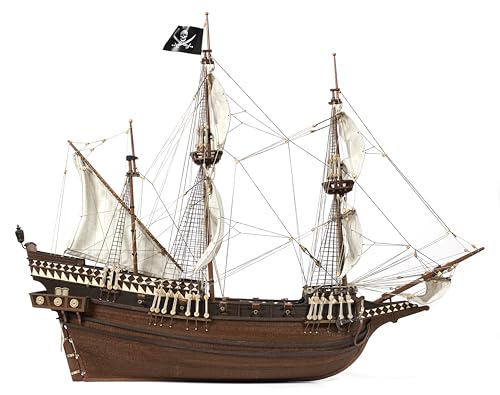 OcCre Buccaneer 1:100 Scale Laser Cut Wood and Die-cast Metal Display Ship Model Kit No. 12002 (Model Only - Unfinished) - color: Model Only - Unfinished