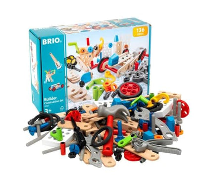BRIO Builder 34587 Construction Set - 136-Piece STEM Toy with Wood and Plastic for Kids | Enhances Creative Skills | Safety Tested | Age 3 and Up - style: Construction Set