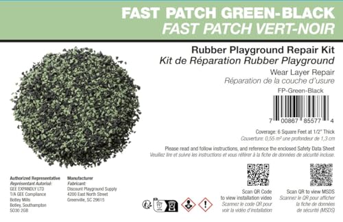 Poured-in-Place Surfacing Repair Kit Fix Rubber Playground (Green/Black, Standard) - color: Green/Black, size: Standard