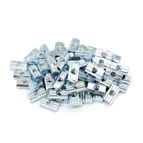 100Pcs 25 & 10 Series Aluminum Extrusion Profile M6 T-Slot Slide Nuts Hardware for 1 Inch x 1 Inch 1" 1010 1020 2525 2550 Extruded Aluminum Fastener Accessories - style: 10 Series Type Nut