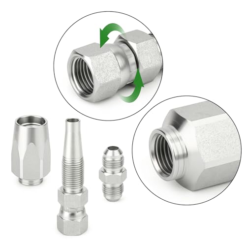 TAISHER 2PCS Hydraulic Hose Repair Kit 3/8" Reusable Fittings, 2-Wire Size #06 Field Repair Kit - size: 3/8 Inch