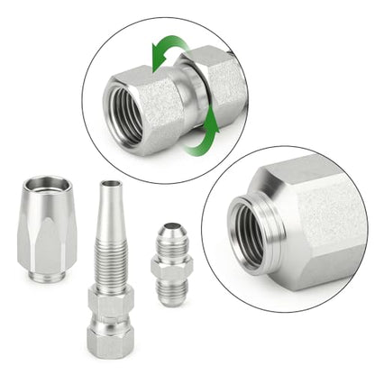 TAISHER 2PCS Hydraulic Hose Repair Kit 1/2" Reusable Fittings, 2-Wire Size #08 Field Repair Kit - size: 0.5 Inch