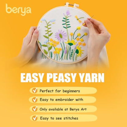 BERYA Canvas Tote Bag DIY Needlepoint Embroidery Kit for Beginners - color: Summer Garden