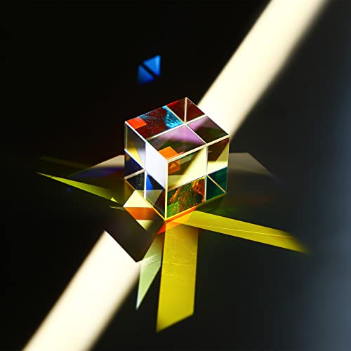 25mm Optical Glass X-Cube Prism RGB Dispersion Prism Physics Teaching Gift - size: 25mm X-Cube