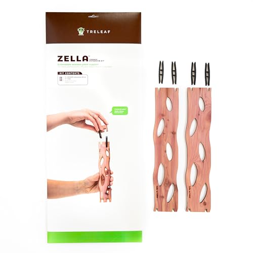 Treleaf Zella Grande Extension Kit - Wooden Extendable Plant Trellis (2 Extensions) for Indoor Climbing Houseplants - Modular Plant Support - size: Grande Extension Kit