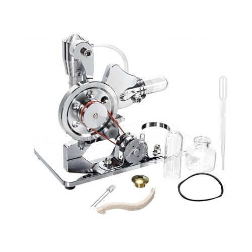 Sunnytech Hot Air Stirling Engine Motor Model Educational Toy Electricity Generator Colorful LED SC (SC005) - style: SC005