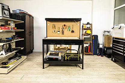 Olympia Tools Multi-Purpose Workbench With Light, 82-802 , Black - style: Quick Assemble