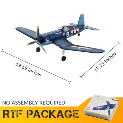 VOLANTEXR Brushless RC Plane 4 Channel - F4U Corsair 500mm RC Airplane with 3D Aerobatic & XPilot Stabilizer, 3 Flight Modes, 2.4G Remote Control Airplane RTF Fully Assembled 19in x16 inches