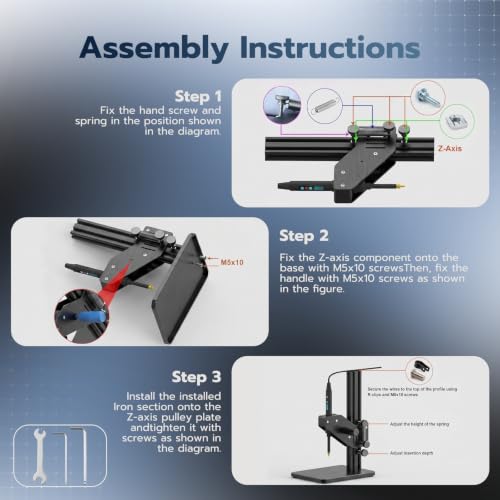 Vertical Heat Set Insert Tools Kit 200mm Working Height for 3D Printing - size: 200mm