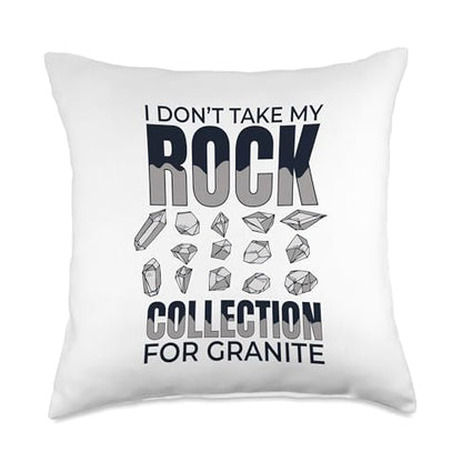 Best Rocks And Minerals Kit Guide Collection Gifts I Don't Take My Rock Collection for Granite Geologist Throw Pillow, 18x18, Multicolor - size: 18x18