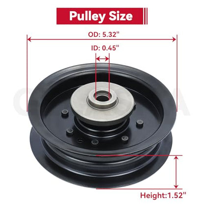 GELASKA 2Pack 532197380 532196104 Idler Pulley for Husqvarna 48" 54" Z254F - color: A4 2x196104