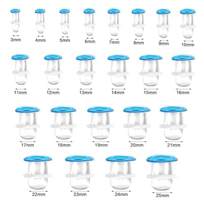 Glass Ear Stretching Kit Single Flare Plugs & Rubber Rings Unique 1mm Increments 3mm-25mm Gradual Sizing Smooth Glass Gauges for Daily Wear Earring Expander Stretcher Piercing Body Jewelry 2Pc - color: Blue, size: 5mm