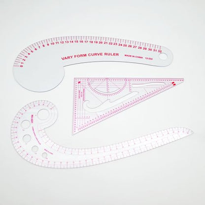 Clear Metric Sewing Rulers,French Curve Sewing Rulers Set,Sewing Tools Supplies for Quilting, Dressmaking, Tailors, Designers, Flexible PVC, 9PCS