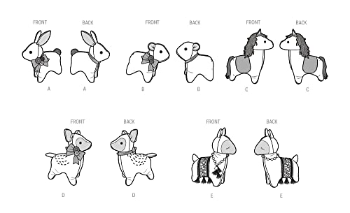 Simplicity SS9666OS Plush Animals by Elaine Heigl OS (ONE Size)