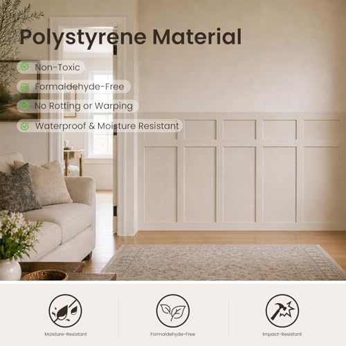 Board and Batten Wall Panel Kit, Paintable Wainscoting Panels