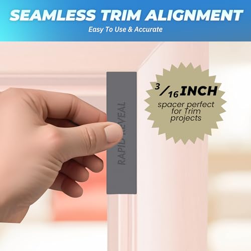 Rapid Reveal - Trim Reveal Tool - 3/16" Trim Gauge - Door Reveal Marking Tool - Durable ABS Plastic - Accurate Jamb Marking - Finish Carpentry & Woodworking Tool - Made in The USA (3/16 Inch Spacer) - size: 3/16 Inch