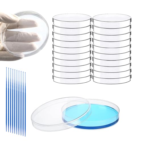 30 PCS 60mm Plastic Petri Dish with Lids, Sterile with 10PCS 10uL Inoculation Loops - size: 60mm