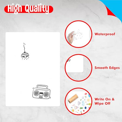8 Packs Small Whiteboards, Double Sided Dry Erase Blank Board, Writable and Erasable White Board for Office, Home, Classroom, Math, Drawing (Each Measures 12” x 9”) - color: Whiteboards