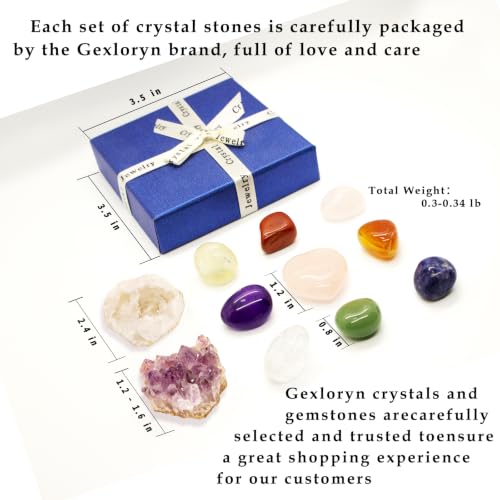 Crystals and Healing Stones, Chakra Stones, Crystal Set, Crystal Gift Box - size: Amethyst Cluster & Geode Set