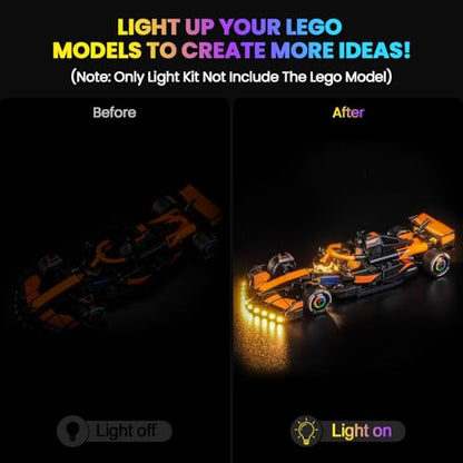 Upgraded Led Light Kit Compatible with LEGO McLaren F1 Team MCL38 Race Car Building Set, Lights Decoration Compatible with LEGO 77251 (Model Not Included) - style: Classic Version 77251