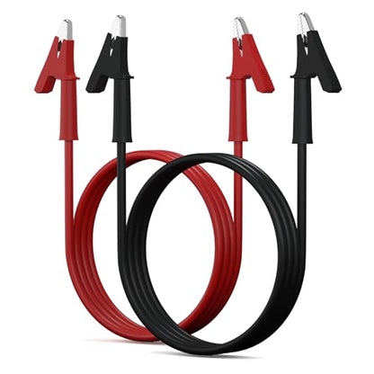 DROK 14 AWG Test Leads with Alligator Clips Electrical - Pack of 2 Multimeter Alligator Clips with Wires 19A, 1m/3.28 ft 14 Gauge Wire - size: 1m