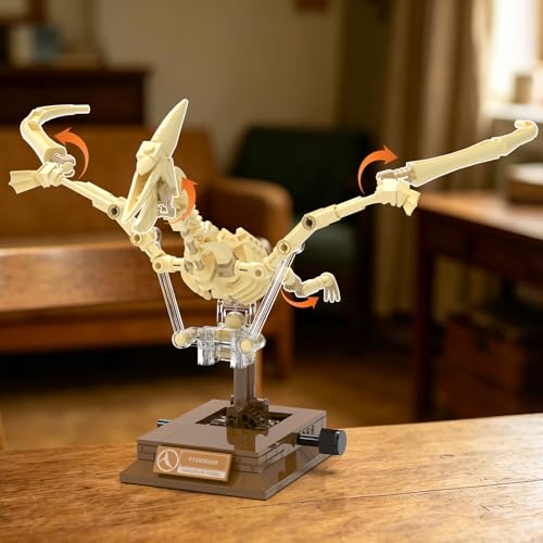 Pterosaur Dinosaur Fossil Building Set, Mechanical Dino Skeleton Model - color: Pterosaur